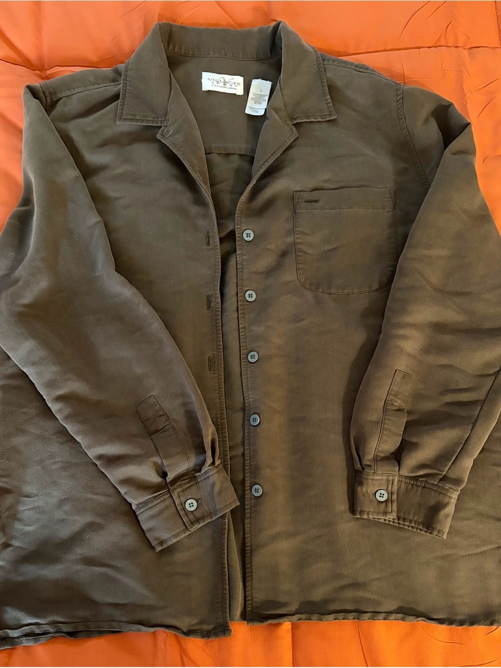 Vintage-Inspired Brown Men's Button-Up Jacket